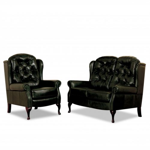 Vale Furnisher's great fireside chairs - Wentworth Fixed Leg Leather Suite