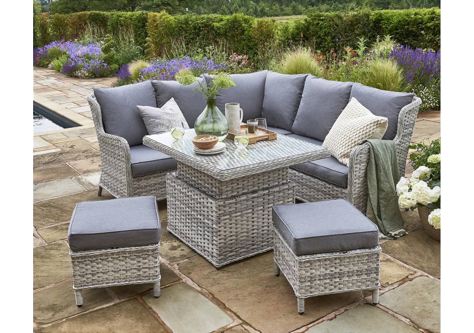 Mini outdoor on sale corner sofa